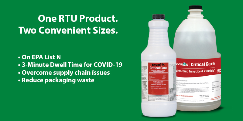 Critical Care RTU Disinfectant Now in Gallon Size
